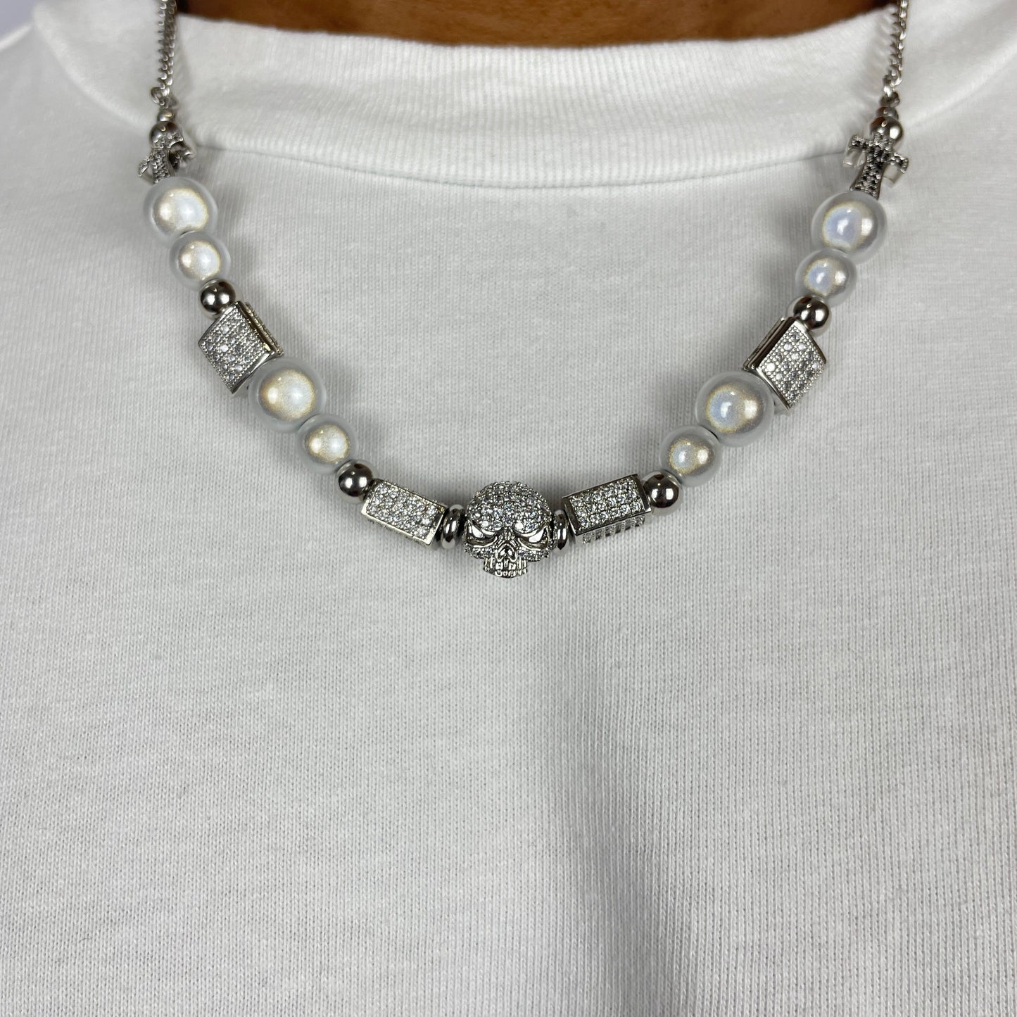 Skull And Pearl Necklace