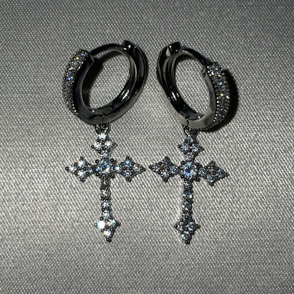 Cross Hoop Earrings