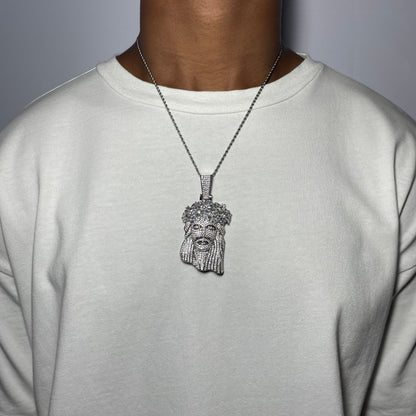 Iced Baguette Jesus Pendant