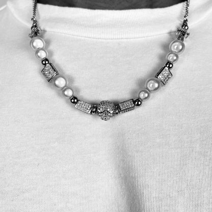 Skull And Pearl Necklace