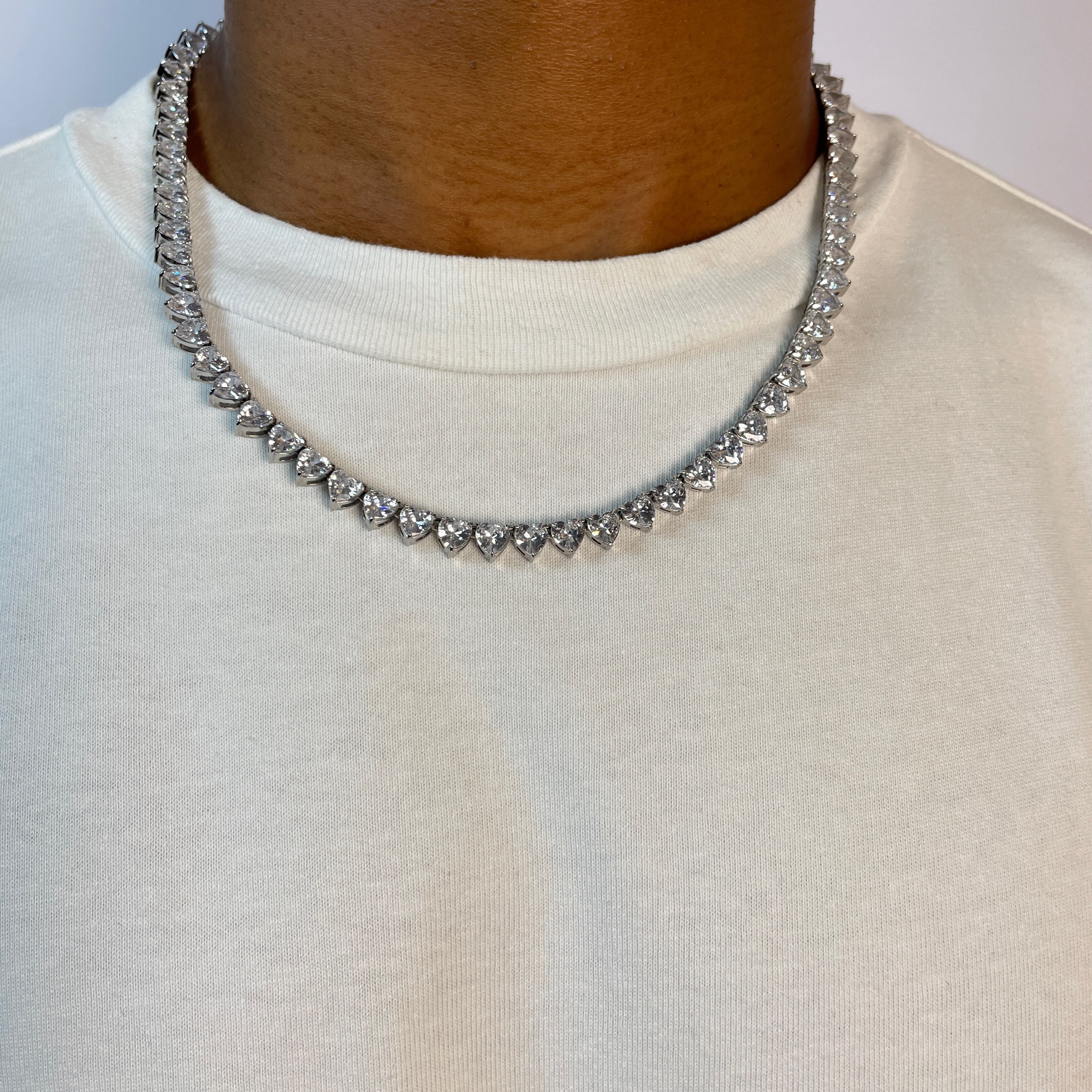 Mens Necklace, Silver Tennis Necklace Chain, Thin Diamond Tennis Chain,  Silver Chain Men Jewelry, Mens Diamond Bracelets by Twistedpendant - Etsy