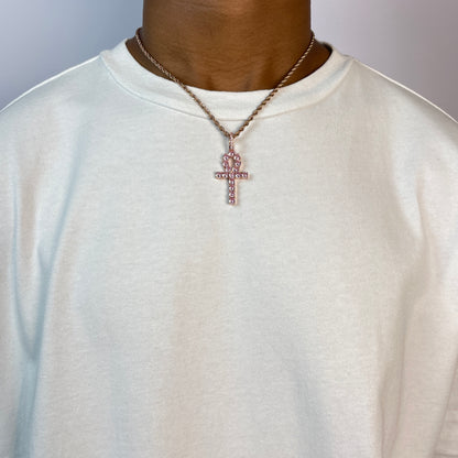 Pink Panther Ankh Cross Pendant