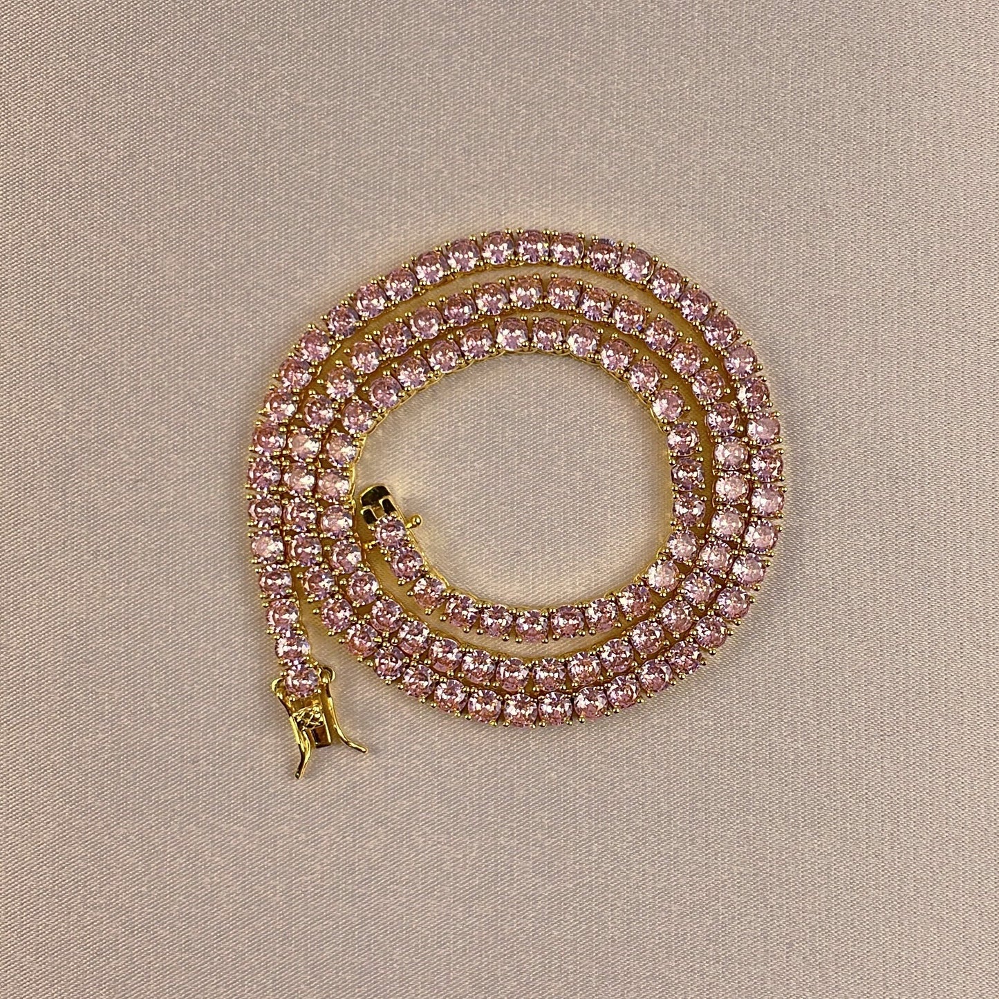 Pink Panther Tennis Necklace