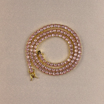 Pink Panther Tennis Necklace