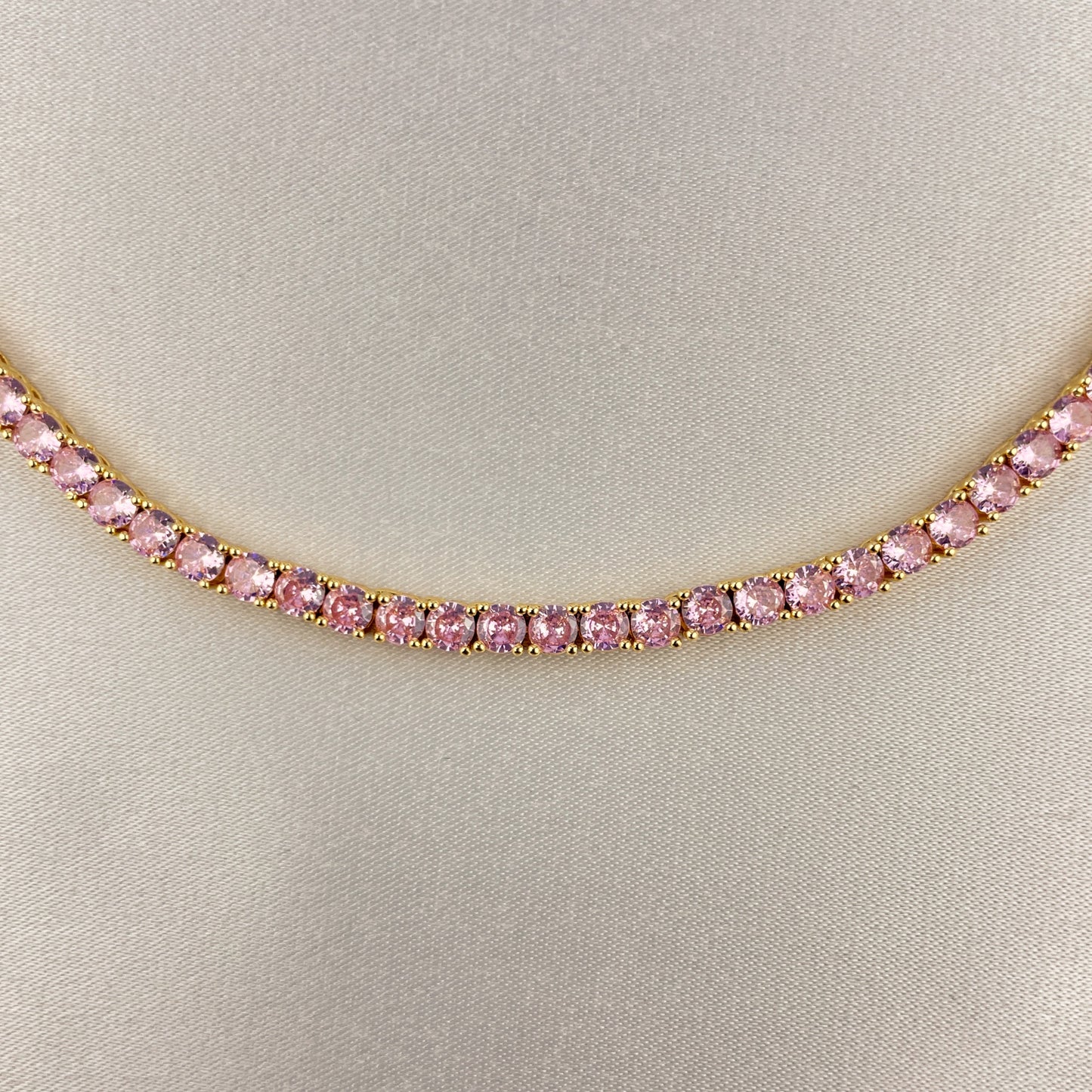 Pink Panther Tennis Necklace