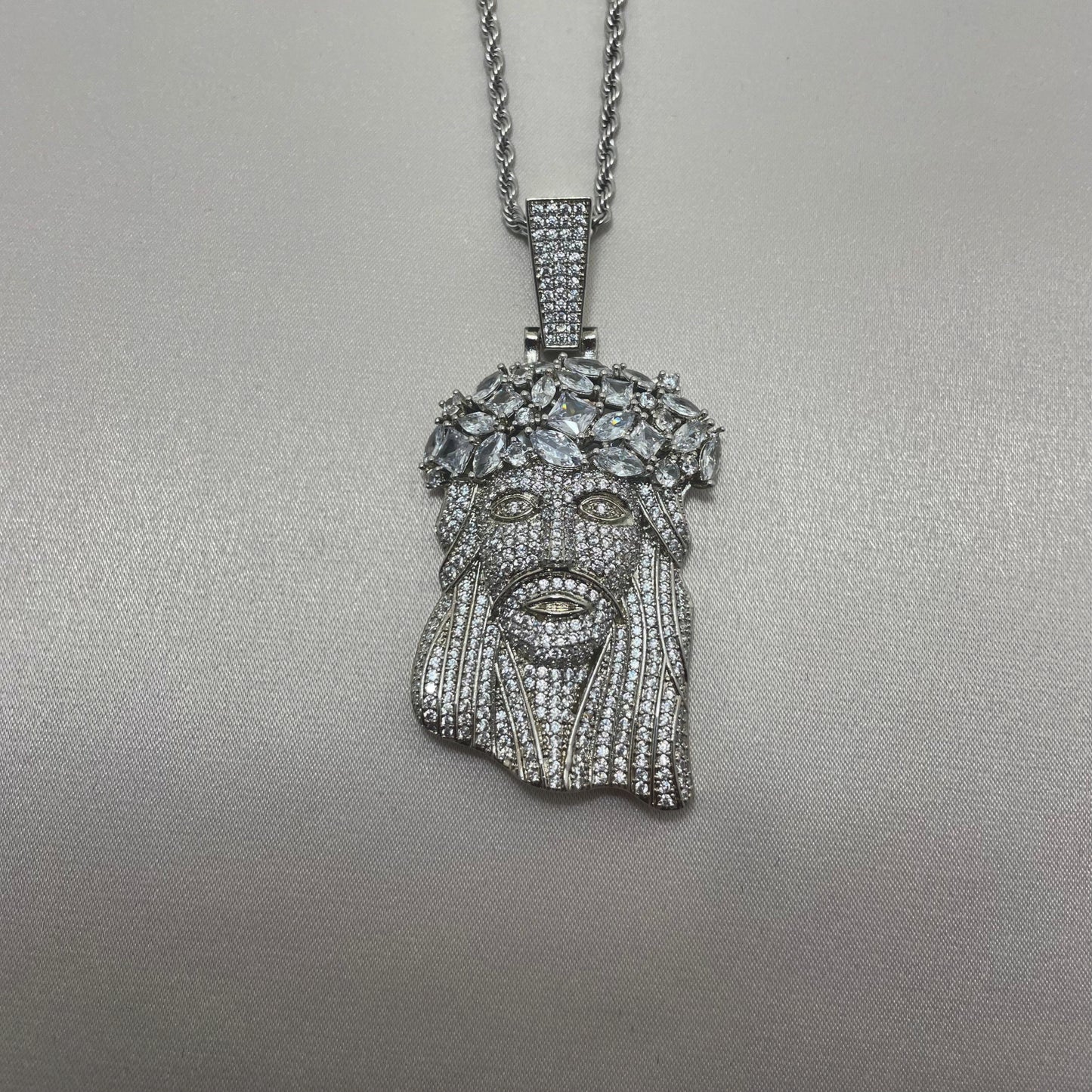 Iced Baguette Jesus Pendant